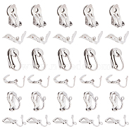 60Pcs 3 Style 304 Stainless Steel Clip-on Earring Findings, with Loop, Stainless Steel Color, 12~16x6~10x7~9mm, Hole: 1.2mm, 20pcs/style(FIND-DC0001-02)