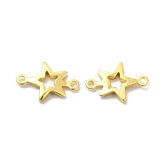 Brass Connector Charms, Cadmium Free & Lead Free, Long-Lasting Plated, Star Links, Real 24K Gold Plated, 12.5x8x1mm, Hole: 1mm(KK-H442-33G)