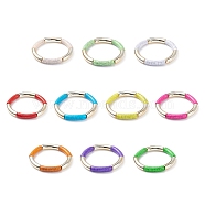 10Pcs 10 Color Imitation Gemstone Acrylic Curved Tube Chunky Stretch Bracelets Set for Women, Mixed Color, Inner Diameter: 2-1/8 inch(5.3cm), 1Pc/color(BJEW-JB08141)