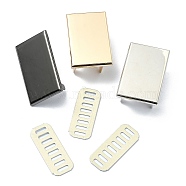 (Defective Closeout Sale: Scratched) Zinc Alloy Bag Decorative Clasps, Stamping Blank Tags, with Shim, Rectangle, Mixed Color, 2.55x4x0.25~1.6cm(PURS-XCP0001-06)