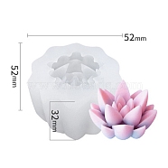 Succulent Plants Shape DIY Candle Silicone Molds, Resin Casting Molds, For UV Resin, Epoxy Resin Jewelry Making, White, 52x52x32mm(CAND-PW0001-243A)