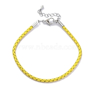 Polyester Cord Braided Bracelet Makings, with Stainless Steel Claw Lobster Clasps, Brass Findings, Long-Lasting Plated, Gold, 7-3/8 inch(18.8cm)(MAK-Z003-01P-08)