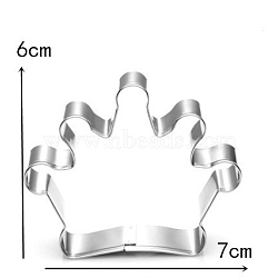 Tarnish Resistant 304 Stainless Steel Cookie Cutters, Cookies Moulds, DIY Biscuit Baking Tool, Crown, Stainless Steel Color, 60x70mm(DIY-E012-13B)