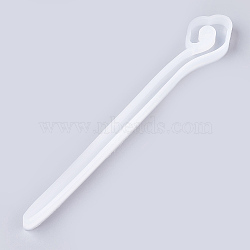 Hairpin DIY Silicone Molds, Resin Casting Molds, For UV Resin, Epoxy Resin Jewelry Making, Hair Stick Molds, White, 18.3x2.9x0.9cm(X-DIY-WH0072-18)