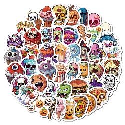 50Pcs Halloween PVC Self-Adhesive Stickers, Waterproof Decals, for DIY Albums Diary, Laptop Decoration Cartoon Scrapbooking, Food, 40~60mm(STIC-PW0013-009)
