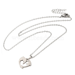 306 Stainless Steel Pendant Necklace for Women, Dolphin, 17.72 inch(45cm), pendants: 14.5x16mm.(NJEW-Q772-01P-09)