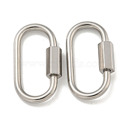 Non-Tarnish 304 Stainless Steel Screw Carabiner Lock Charms, for Necklaces Making, Oval, 24x12x2mm(STAS-C092-05E-P)