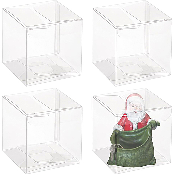 Transparent Plastic PET Box Gift Packaging, Waterproof Folding Cartons, Cube, Clear, 6x6x6cm