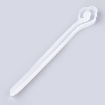 Hairpin DIY Silicone Molds, Resin Casting Molds, For UV Resin, Epoxy Resin Jewelry Making, Hair Stick Molds, White, 18.3x2.9x0.9cm