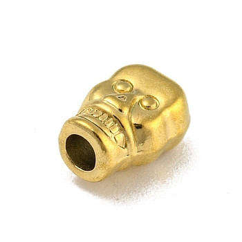 304 Stainless Steel Beads, Skull, Golden, 9.5x6.8x5.5mm, Hole: 2.5mm