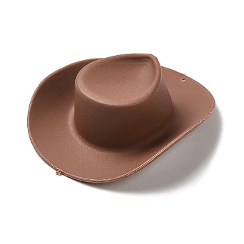 Plastic Big Pendants, Cowboy Hat Charm, Sienna, 46.5x54.5x16mm, Hole: 1.4mm