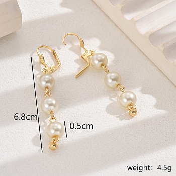 New Chinese Style Copper Tassel Bead Earrings for Women Party, Real 18K Gold Plated