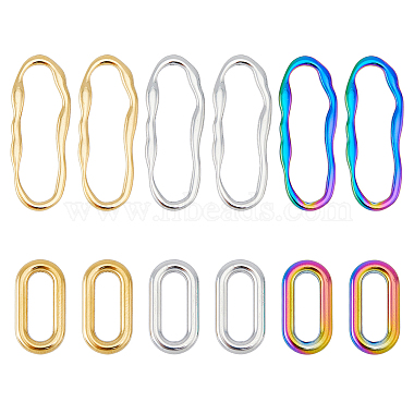 Mixed Color Oval 304 Stainless Steel Linking Rings