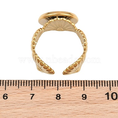 Shell Shape 304 Stainless Steel Cuff Ring Components(SA-CBA098D-03G-D)-3
