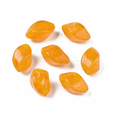Orange Twist Acrylic Beads