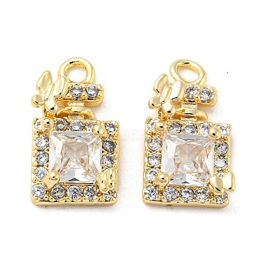 Real 18K Gold Plated Clear Bottle Brass+Cubic Zirconia Pendants
