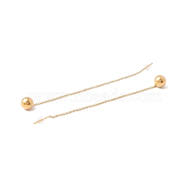 Long Chain with Round Ball Dangle Stud Earrings(EJEW-A067-13G)-3