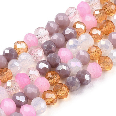 Rosy Brown Rondelle Glass Beads