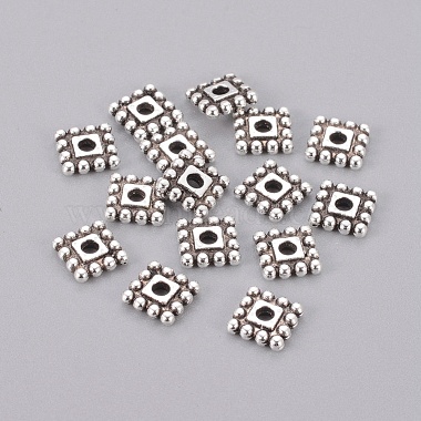 7mm Antique Silver Square Alloy Spacer Beads