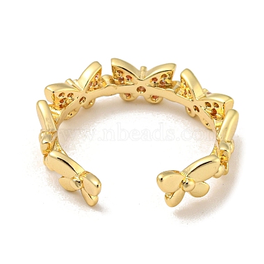 Brass with Cubic Zirconia Open Cuff Rings(RJEW-B052-03G)-3