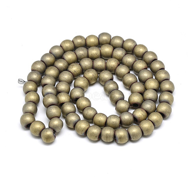 Electroplate Non-magnetic Synthetic Hematite Beads Strands(G-Q486-87F)-2