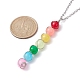 разноцветные стеклянные круглые ожерелья с подвесками из бисера(NJEW-JN04581-02)-3