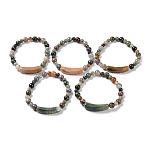 Natural Indian Agate Stretch Bracelets, 2-1/4 inch(5.8cm)(BJEW-F395-C01)