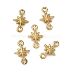 304 Stainless Steel Star Links, Hexagram Connector Charms, Ion Plating(IP), Real 18K Gold Plated, 9.5x6.5x1.5mm, Hole: 0.8mm(STAS-D211-06G)