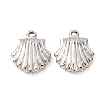 201 Stainless Steel Pendants, Polishing, Shell Shape Charms, Stainless Steel Color, 15.5x13.5x3.5mm, Hole: 2mm(SA-CBAA3A1-03P)