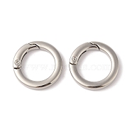 Nickel Plated Alloy Spring Gate Rings, Rings, Platinum, 24.5x4mm(FIND-Q104-01B-P)