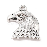 Tibetan Style Zinc Alloy Pendants, Lead Free & Cadmium Free, Eagle/Hawk Charm, Antique Silver, 21.8x18.7x4mm, Hole: 2mm, about 200pcs/500g(TIBEP-R334-020AS-RS)