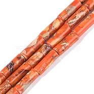 Dyed Synthetic Imperial Jasper Beads Strands, Column, Dark Orange, 17x6mm, Hole: 1.5mm, about 24pcs/strand, 16.14''(41cm)(G-P529-D01-A04)