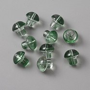 Transparent Glass Beads, Mushroom, Dark Green, 13.5x13.5mm, Hole: 1.6mm(GLAA-CJC0002-07I)