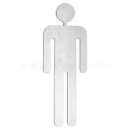 201 Stainless Steel Toliet Indicators, Gender Signs for Bathroom Restroom, Man Pattern, 200x81x3mm(DIY-WH0056-40A)
