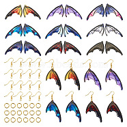 DIY Butterfly Wing Earring Making Kit, Including Resin Glitter Pendants, Brass Earring Hooks & Jump Rings, Mixed Color, 58Pcs/box(DIY-TA0005-39)