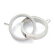 304 Stainless Steel Links Connectors, Ring, Stainless Steel Color, 27x15mm, Hole: 1.6mm(STAS-G248-05)
