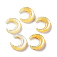 Natural Yellow Shell Beads, Crescent Moon, Gold, 11x12x3mm, Hole: 0.7mm(SHEL-M020-04B)