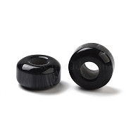 Resin European Beads, Large Hole Column Beads, Black, 12.5x7mm, Hole: 5mm(RESI-Z030-04I)