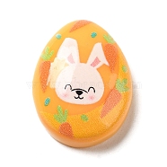 Easter Cartoon Opaque Resin Cabochons, Easter Egg, Orange, 24.5x19x8.5mm(RESI-Q223-02D)