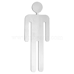 201 Stainless Steel Toliet Indicators, Gender Signs for Bathroom Restroom, Man Pattern, 200x81x3mm(DIY-WH0056-40A)