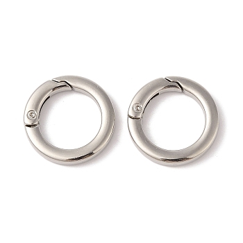 Nickel Plated Alloy Spring Gate Rings, Rings, Platinum, 24.5x4mm