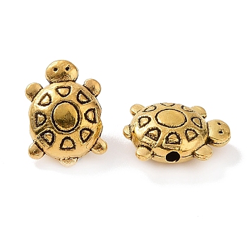 Tibetan Style Alloy Beads, Tortoise, Antique Golden, 13x9.5x5mm, Hole: 1.5mm, 724pcs/1000g