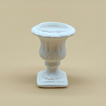 Mini Porcelain Vase Miniature Ornaments, Micro Landscape Home Dollhouse Accessories, Pretending Prop Decorations, Floral White, 23x32mm