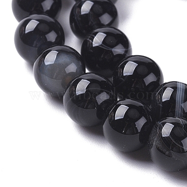 Natural Black Agate Beads Strands(G-G582-6mm-60)-3
