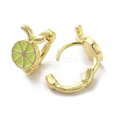 серьги-кольца из латуни в форме лимона(EJEW-A031-09G)-2
