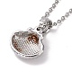 304 Stainless Steel Shell Shape Pendant Necklace for Women(STAS-E154-18P)-3