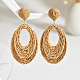 Oval Raffia Dangle Stud Earrings(FS-WG8712C-05)-1