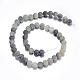Frosted Round Natural Green Rutilated Quartz Beads Strands(G-E309-6mm-01)-2