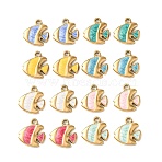 304 Stainless Steel Enamel Pendants, Golden, Fish Charms, 11.5x11x2mm, Hole: 1.3mm(STAS-H261-01A-G)