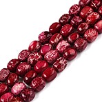 Natural Imperial Jasper Beads Strands, Dyed, Cuboid, FireBrick, 6.5~7.5x5~6x5~6mm, Hole: 0.8mm, about 53~60pcs/strand, 15.55~15.87 inch(39.5~40.3cm)(G-N342-62E)